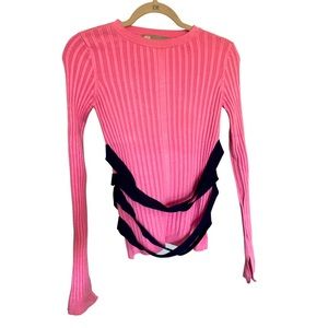 ASOS pink sweater with navy blue laces detail around waist 💕